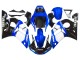 Billige Yamaha YZF 600 R6 Motorrad Verkleidung 1998-2002 - Weiss Blau Glanzendes Schwarz