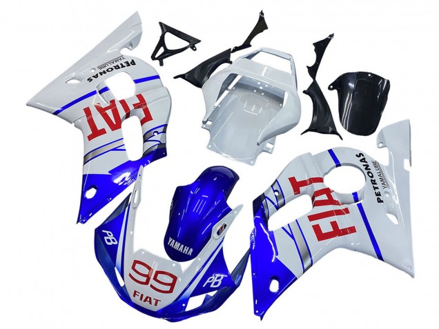 Billige Yamaha YZF 600 R6 Motorrad Verkleidung 1998-2002 - Weiss Blau Rot Fiat 99