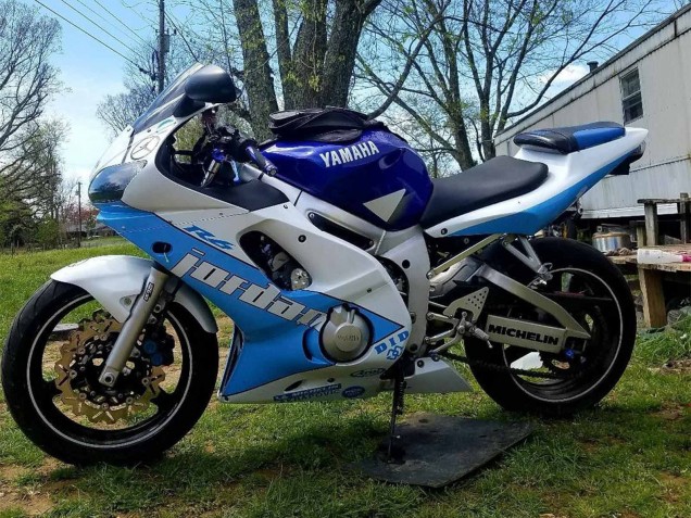 Billige Yamaha YZF 600 R6 Motorrad Verkleidung 1998-2002 - Weiss Blau Jordan