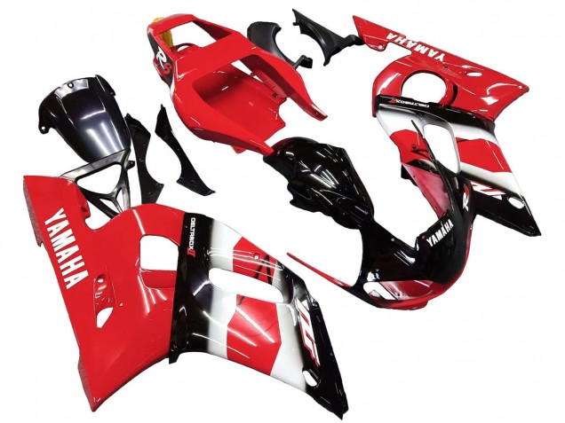 Billige Yamaha YZF 600 R6 Motorrad Verkleidung 1998-2002 - Rot Weiss Glanzendes Schwarz