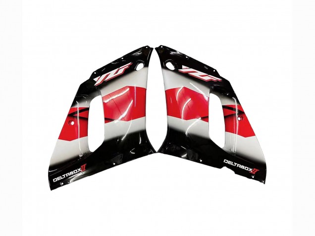 Billige Yamaha YZF 600 R6 Motorrad Verkleidung 1998-2002 - Rot Weiss Glanzendes Schwarz