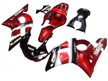 Billige Yamaha YZF 600 R6 Motorrad Verkleidung 1998-2002 - Rot Weiss Glanzendes Schwarz