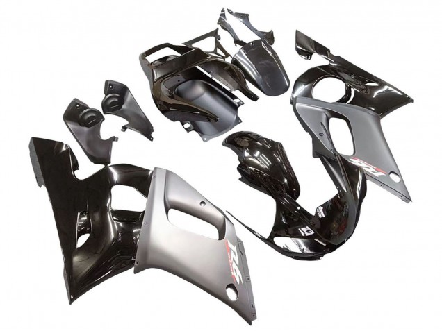 Billige Yamaha YZF 600 R6 Motorrad Verkleidung 1998-2002 - Silber Glanzendes Schwarz