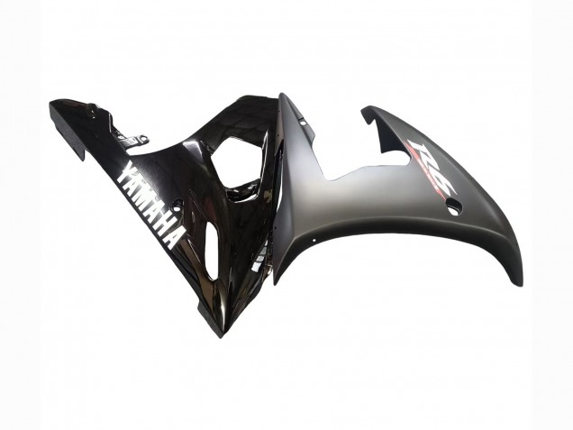 Billige Yamaha YZF R6 Motorrad Verkleidung 2003-2004 - Glanzendes Schwarz Matt Schwarz Weiss Aufkleber