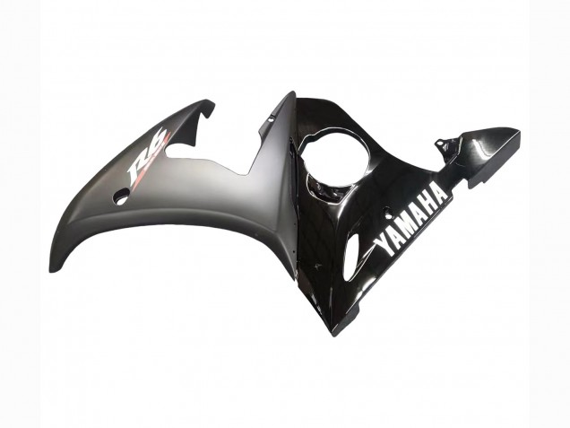 Billige Yamaha YZF R6 Motorrad Verkleidung 2003-2004 - Glanzendes Schwarz Matt Schwarz Weiss Aufkleber