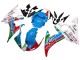 Billige Yamaha YZF R6 Motorrad Verkleidung 2003-2004 - Weiss Blau Grun Rot Kastinee Dunlop Motul