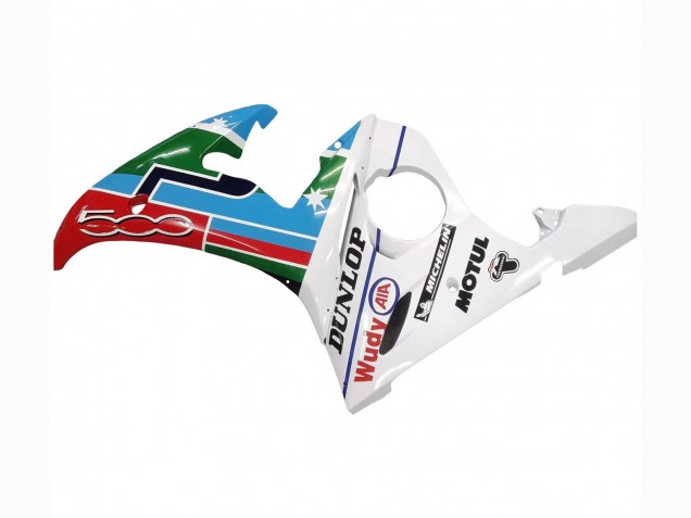 Billige Yamaha YZF R6 Motorrad Verkleidung 2003-2004 - Weiss Blau Grun Rot Kastinee Dunlop Motul