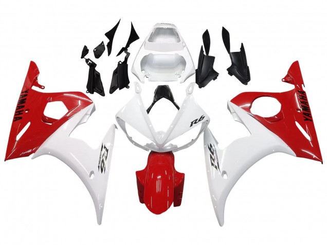 Billige Yamaha YZF R6 Motorrad Verkleidung 2003-2004 - Weiss Rot