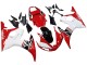 Billige Yamaha YZF R6 Motorrad Verkleidung 2003-2004 - Weiss Rot Glanzendes Schwarz