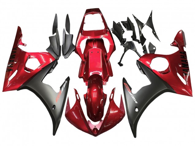 Billige Yamaha YZF R6S Motorrad Verkleidung Kit 2006-2009 - Rot Matt Schwarz