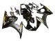 Billige Yamaha YZF R6 Motorrad Verkleidung 2003-2004 - Glanzendes Schwarz Matt Schwarz Gold Aufkleber