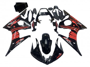 Billige Yamaha YZF R6S Motorrad Verkleidung 2006-2009 - Glanzendes Schwarz Rot