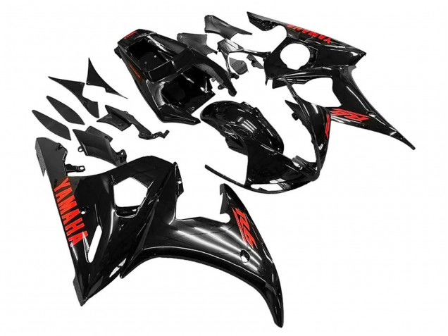 Billige Yamaha YZF R6 Motorrad Verkleidung 2003-2004 - Glanzendes Schwarz Rot