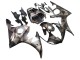 Billige Yamaha YZF R6 Motorrad Verkleidung 2003-2004 - Grau Matt Schwarz Geometric
