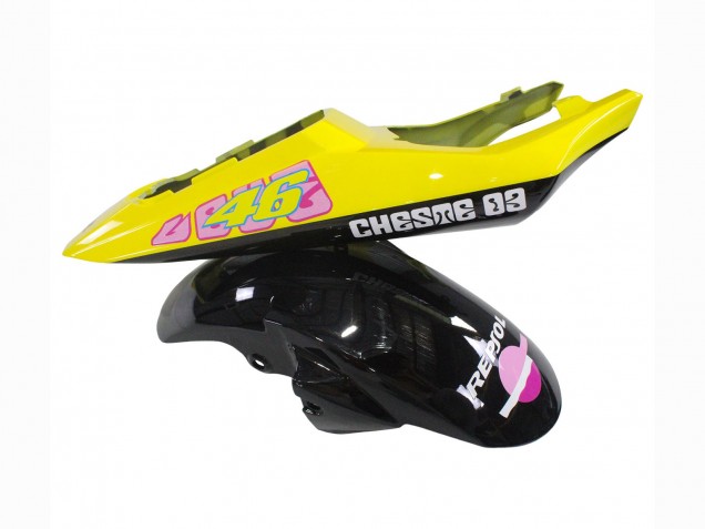 Billige Yamaha YZF R6 Motorrad Verkleidung 2003-2004 - Gelb Rosa Glanzendes Schwarz Rossi Repsol 46