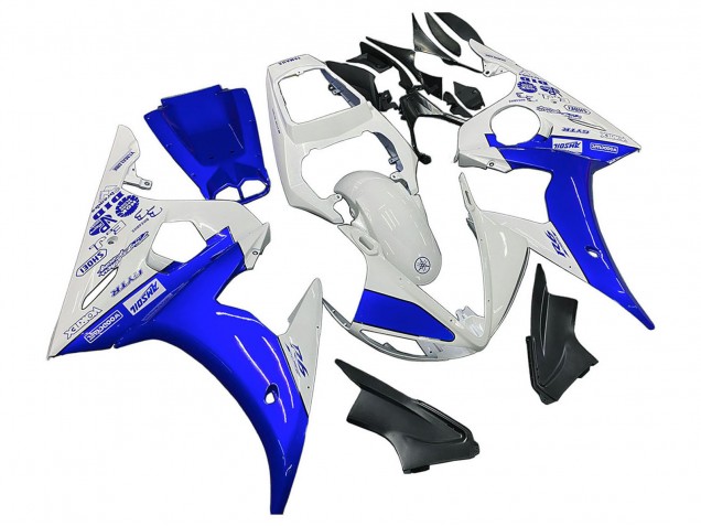 Billige Yamaha YZF R6 Motorrad Verkleidung 2003-2004 - Weiss Blau GYTR