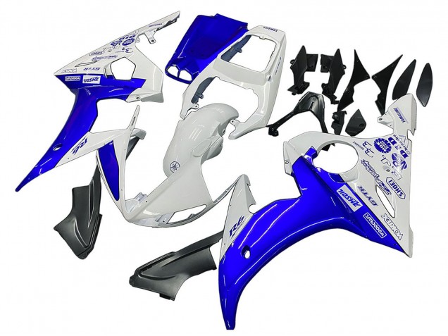 Billige Yamaha YZF R6 Motorrad Verkleidung 2003-2004 - Weiss Blau GYTR