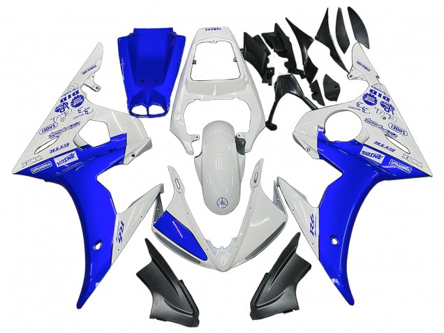 Billige Yamaha YZF R6 Motorrad Verkleidung 2003-2004 - Weiss Blau GYTR