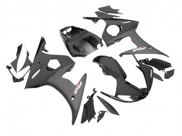 Billige Yamaha YZF R6S Motorrad Verkleidung 2006-2009 - Glanzendes Schwarz Matt Schwarz