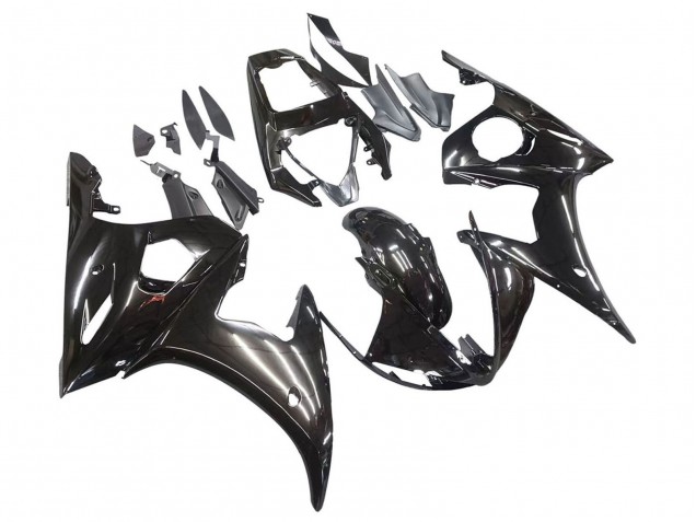 Billige Yamaha YZF R6 Motorrad Verkleidung 2003-2004 - Glanzendes Schwarz