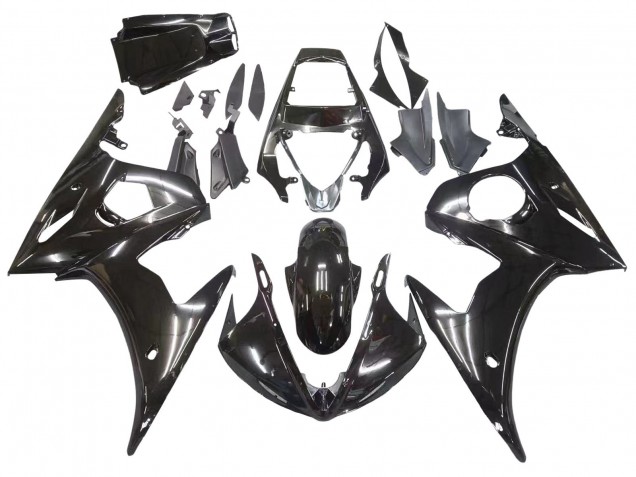 Billige Yamaha YZF R6 Motorrad Verkleidung 2003-2004 - Glanzendes Schwarz