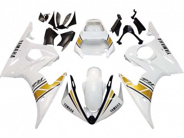 Billige Yamaha YZF R6S Motorrad Verkleidung 2006-2009 - Weiss Gold