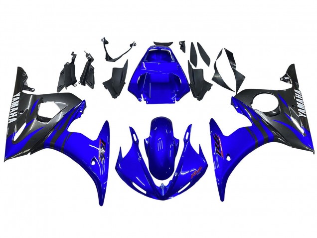 Billige Yamaha YZF 600 R6 Motorrad Verkleidung 2005 - Glanzendes Blau Schwarz