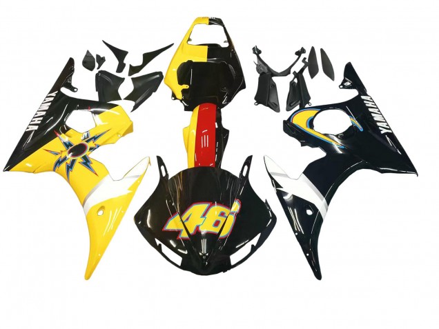 Billige Yamaha YZF 600 R6 Motorrad Verkleidung 2005 - Schwarz Gelb Rot 46