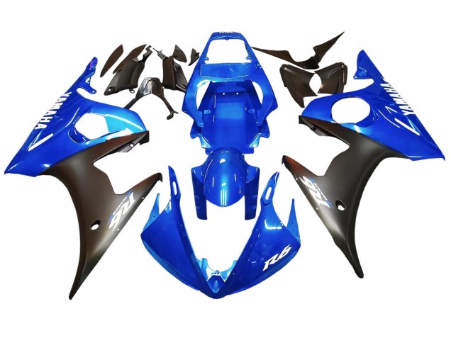 Billige Yamaha YZF 600 R6 Motorrad Verkleidung 2005 - Blau Matt Schwarz