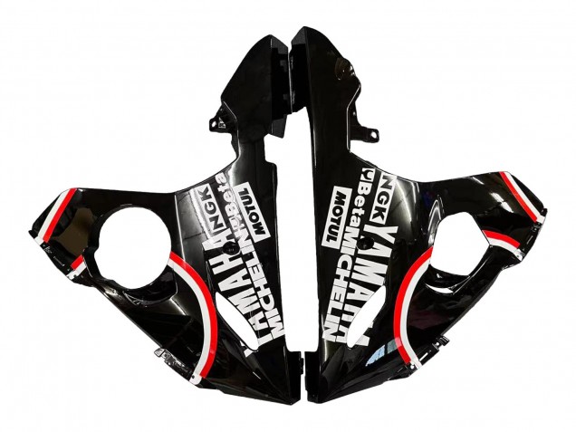 Billige Yamaha YZF 600 R6 Motorrad Verkleidung 2005 - Glanzendes Schwarz Weiss Lucky Strike Motul