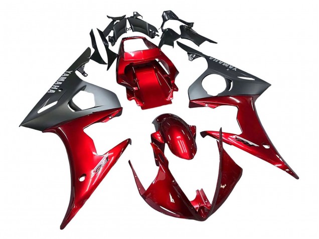 Billige Yamaha YZF 600 R6 Motorrad Verkleidung Kit 2005 - Rot Matt Schwarz