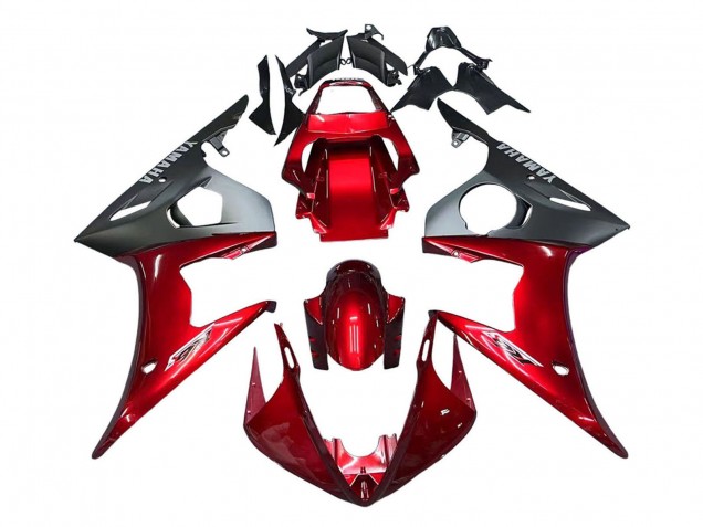 Billige Yamaha YZF 600 R6 Motorrad Verkleidung Kit 2005 - Rot Matt Schwarz