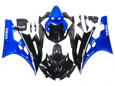 Billige Yamaha YZF 600 R6 Motorrad Verkleidung 2006-2007 - Blau Glanzendes Schwarz