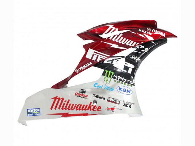 Billige Yamaha YZF 600 R6 Motorrad Verkleidung 2006-2007 - Weiss Rot Schwarz Grun Monster Milwaukee
