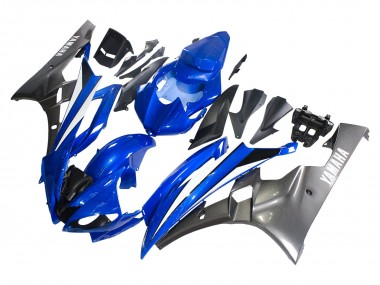 Billige Yamaha YZF 600 R6 Motorrad Verkleidung 2006-2007 - Blau Weiss Glanzendes Schwarz
