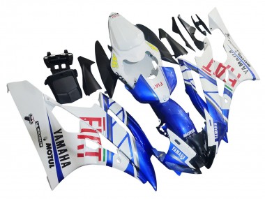 Billige Yamaha YZF 600 R6 Motorrad Verkleidung 2006-2007 - Weiss Blau Rot Fiat Motul Michelin