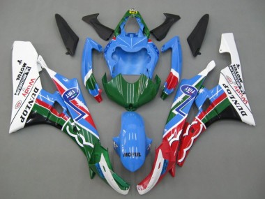 Billige Yamaha YZF 600 R6 Motorrad Verkleidung 2006-2007 - Blau Grun Weiss Rot Dunlop Michelin Motul
