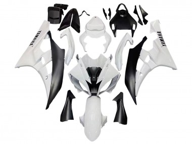 Billige Yamaha YZF 600 R6 Motorrad Verkleidung 2006-2007 - Weiss Matt Schwarz