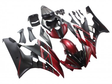 Billige Yamaha YZF 600 R6 Motorrad Verkleidung 2006-2007 - Rot Matt Schwarz