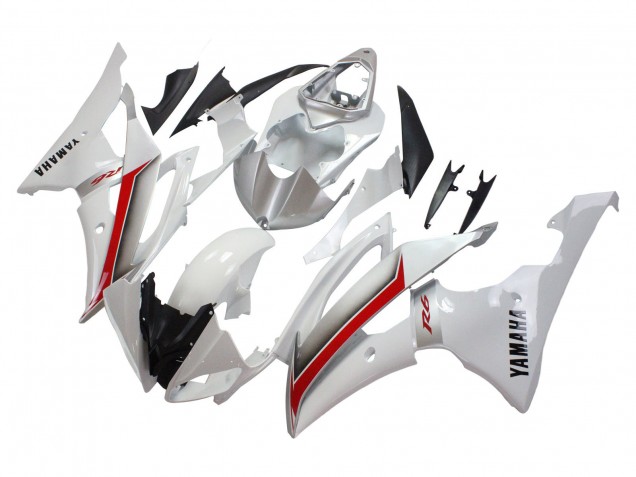 Billige Yamaha YZF 600 R6 Motorrad Verkleidung 2008-2016 - Weiss Rot