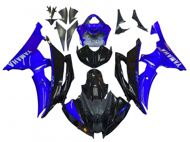 Billige Yamaha YZF 600 R6 Motorrad Verkleidung 2008-2016 - Blau Glanzendes Schwarz