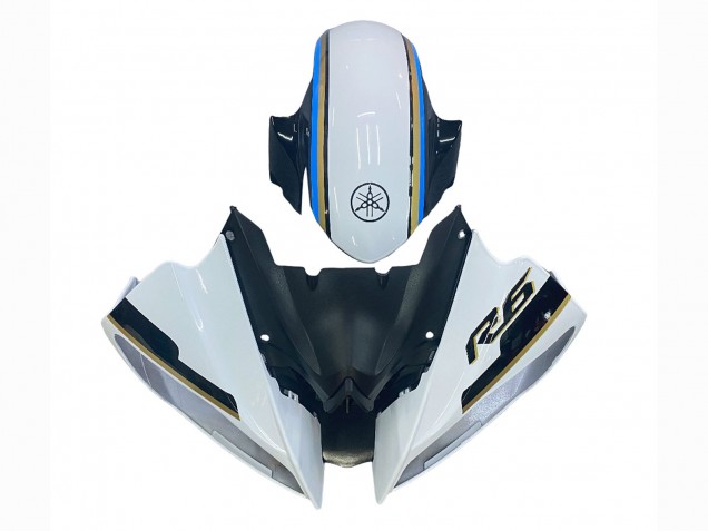 Billige Yamaha YZF 600 R6 Motorrad Verkleidung 2008-2016 - Weiss Blau Glanzendes Schwarz
