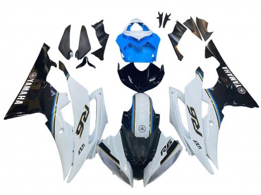 Billige Yamaha YZF 600 R6 Motorrad Verkleidung 2008-2016 - Weiss Blau Glanzendes Schwarz