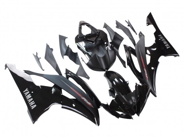 Billige Yamaha YZF 600 R6 Motorrad Verkleidung 2008-2016 - Glanzendes Schwarz Matt Schwarz