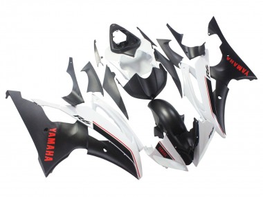 Billige Yamaha YZF 600 R6 Motorrad Verkleidung 2008-2016 - Weiss Matt Schwarz Rot Aufkleber