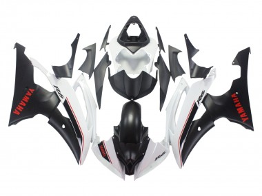 Billige Yamaha YZF 600 R6 Motorrad Verkleidung 2008-2016 - Weiss Matt Schwarz Rot Aufkleber