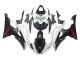 Billige Yamaha YZF 600 R6 Motorrad Verkleidung 2008-2016 - Weiss Matt Schwarz Rot Aufkleber