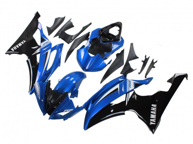 Billige Yamaha YZF 600 R6 Motorrad Verkleidung 2008-2016 - Weiss Blau Glanzendes Schwarz