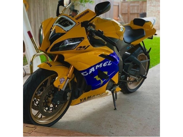Billige Yamaha YZF 600 R6 Motorrad Verkleidung 2008-2016 - Gelb Blau Kamel Motul Michelin