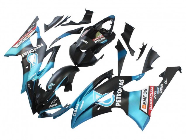 Billige Yamaha YZF 600 R6 Motorrad Verkleidung 2008-2016 - Hellblau Matt Schwarz Petronas ENEOS